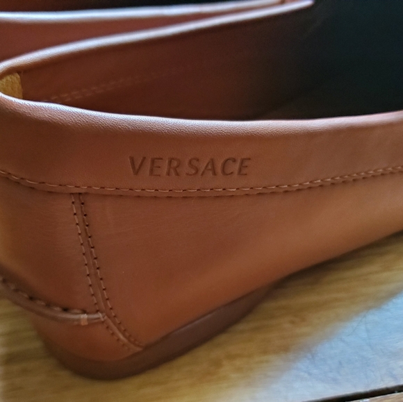 New Versace Greca Brown Leather Calfskin Driver Loafers Size 10.5 (EU 43.5) - Picture 10 of 12
